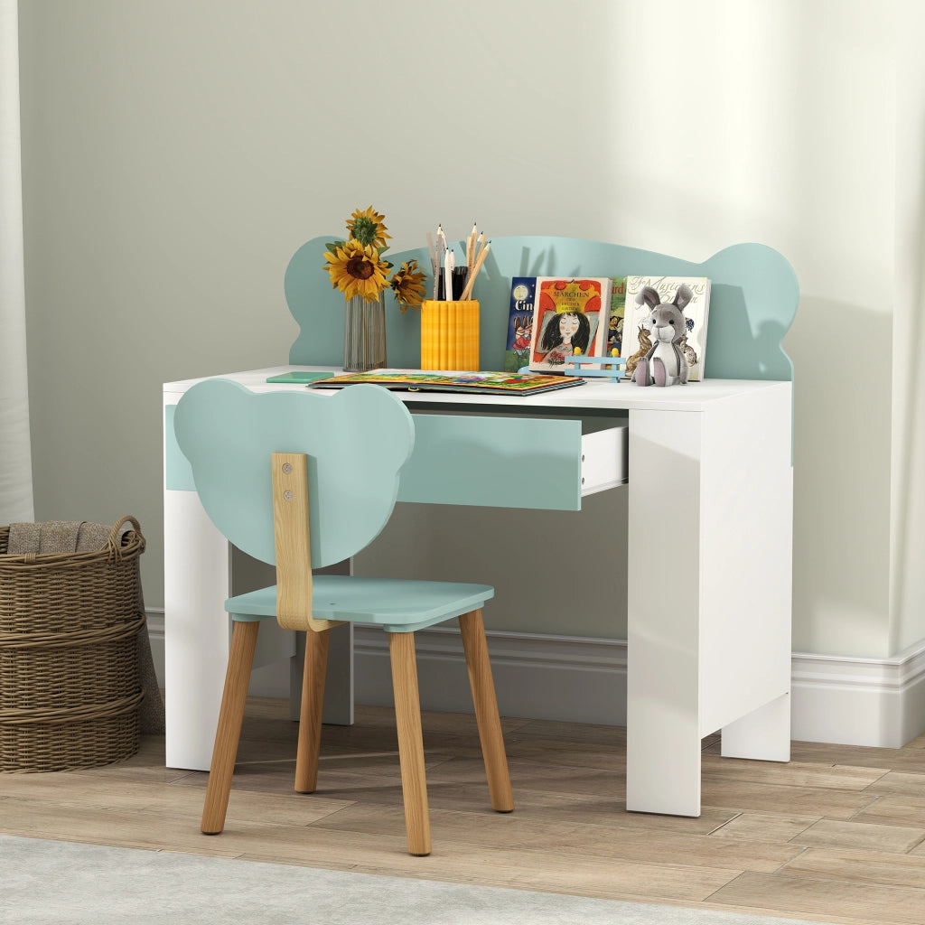 Scrivania Bambini con Sedia ¨C zephmum ¨C Verde 80x41x74.5 cm