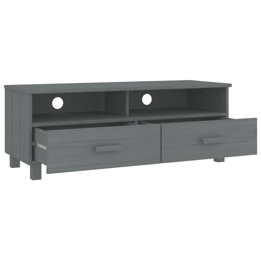 Mobile TV multimediale scaffale TV credenza TV sala da pranzo soggiorno camera da letto scuro 106 x 40 x 40 cm legno di pino massiccio grigio 02_0027633