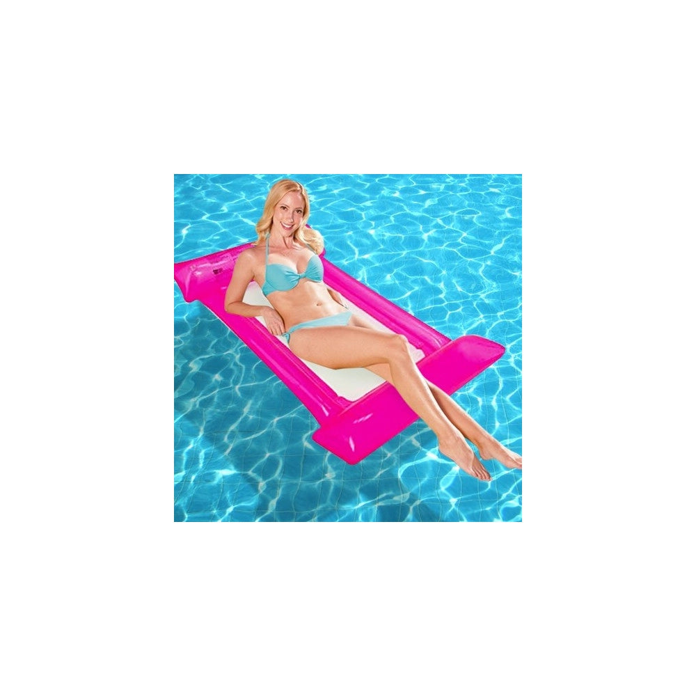 Trade Shop - Amaca Materassino Gonfiabile Relax Mare Spiaggia Piscina Fondo A Rete 2 Colori -