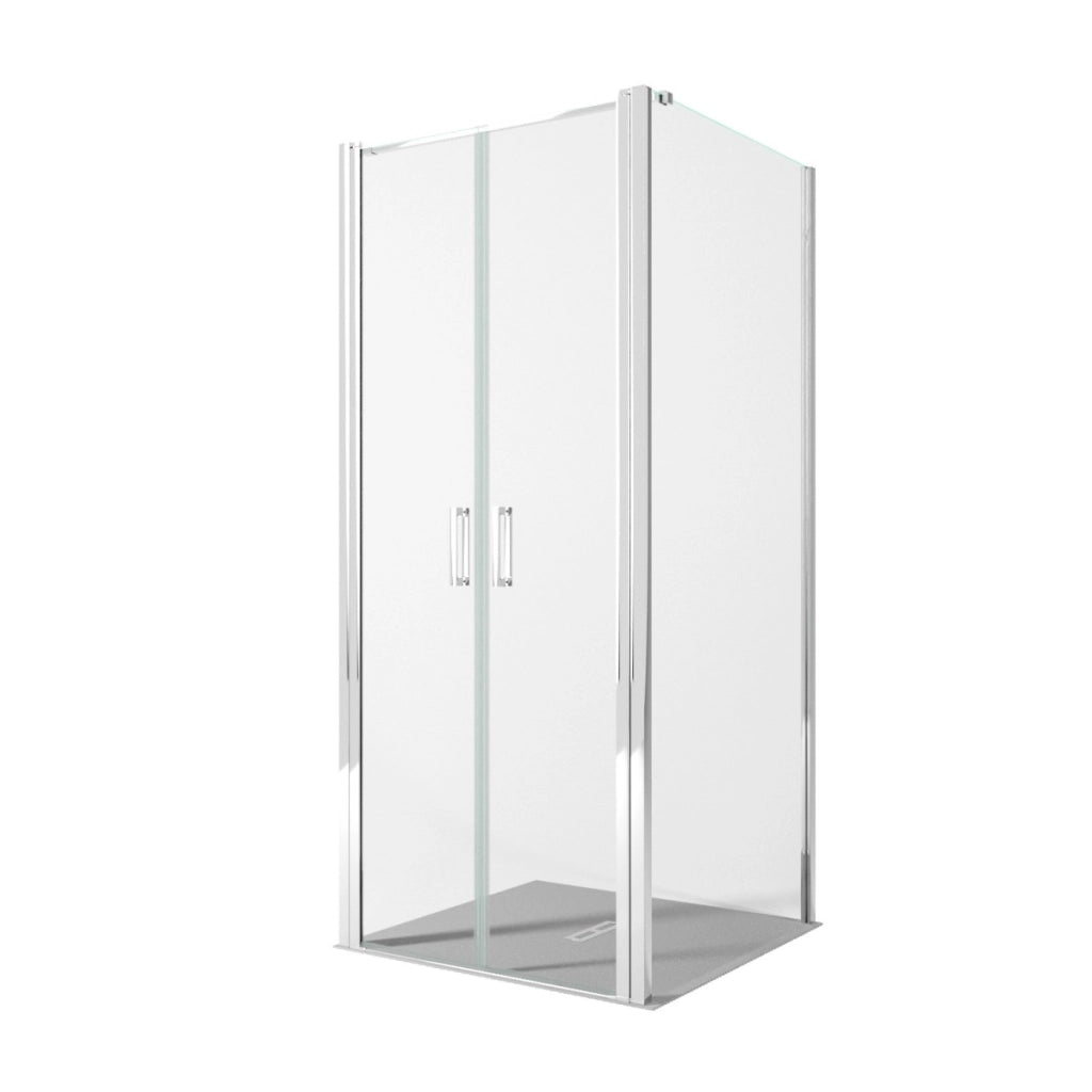 Box doccia due lati con porta saloon h195 6mm anticalcare dobla, misura 70x75