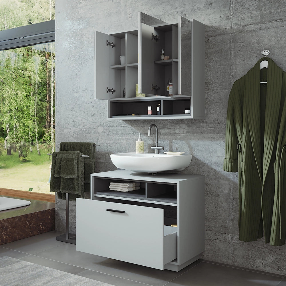 Vicco Set di mobili da bagno Grigio/antracite 2 parti
