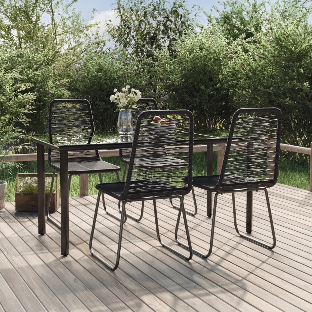 Set da Pranzo da Giardino 5 pz | Set Salotto da Giardino Nero