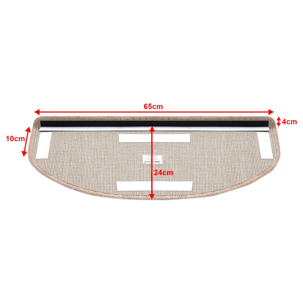 Set da 15 Tappeti Coprigradini per Scale Interne - Mezzaluna - Beige [en.casa]
