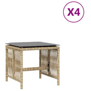 Sgabelli Giardino Cuscini 4 pz Beige Misto 41x41x36cm Polyrattan CFW4921752