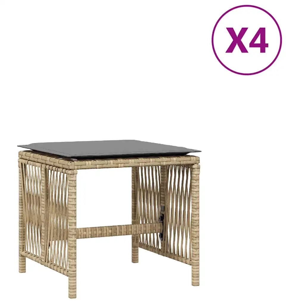 Sgabelli Giardino Cuscini 4 pz Beige Misto 41x41x36cm Polyrattan CFW4921752