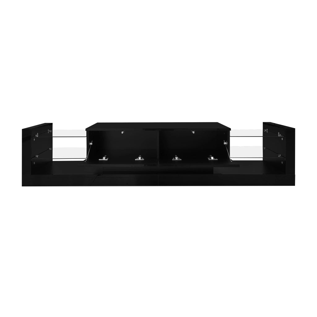 Set Mobile TV e Tavolino Nero con LED App Bluetooth 181cm