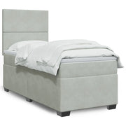 Giroletto a Molle con Materasso Grigio Chiaro 90x200 cm Velluto 3290804