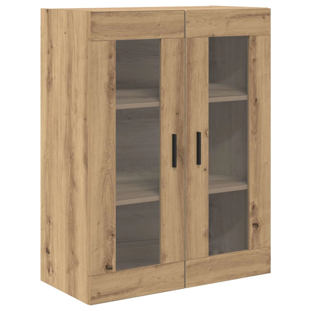 Credenza 2 pz-Set di 2 Buffet-Armadio da cucina Rovere artigianale Legno Stratificato e Vetro 533250