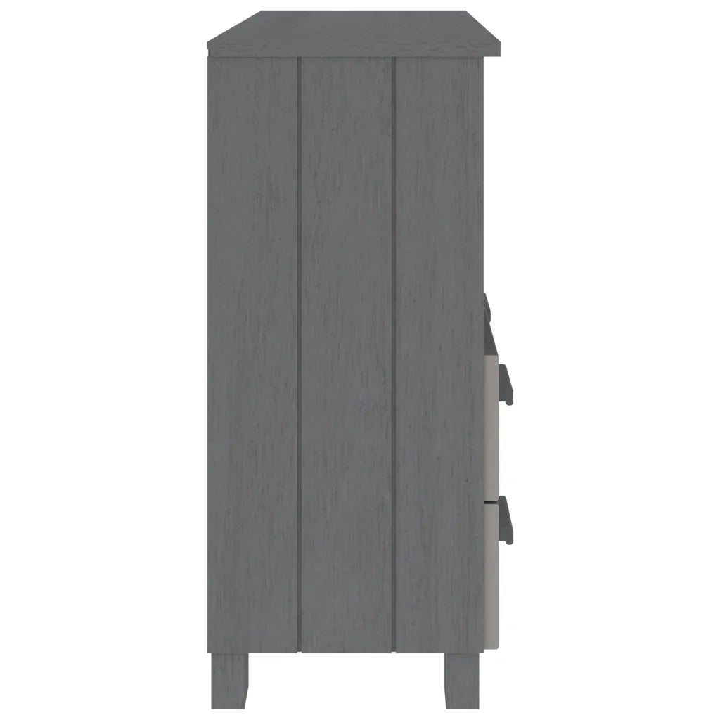 Credenza HAMAR Grigio Scuro 85x35x80 cm Legno Massello di Pino 340498