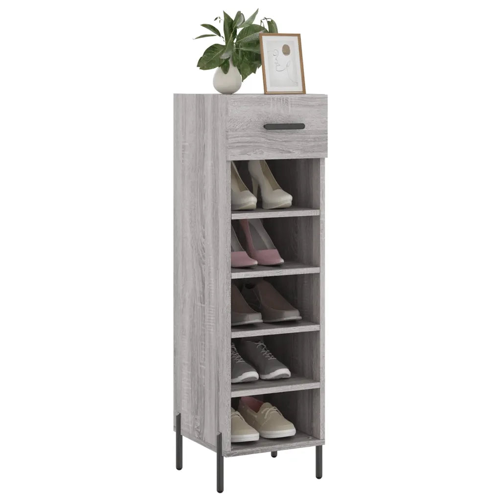 Scarpiera-Scaffale per scarpe Grigio Sonoma 30x35x105 cm in Legno Multistrato 208854