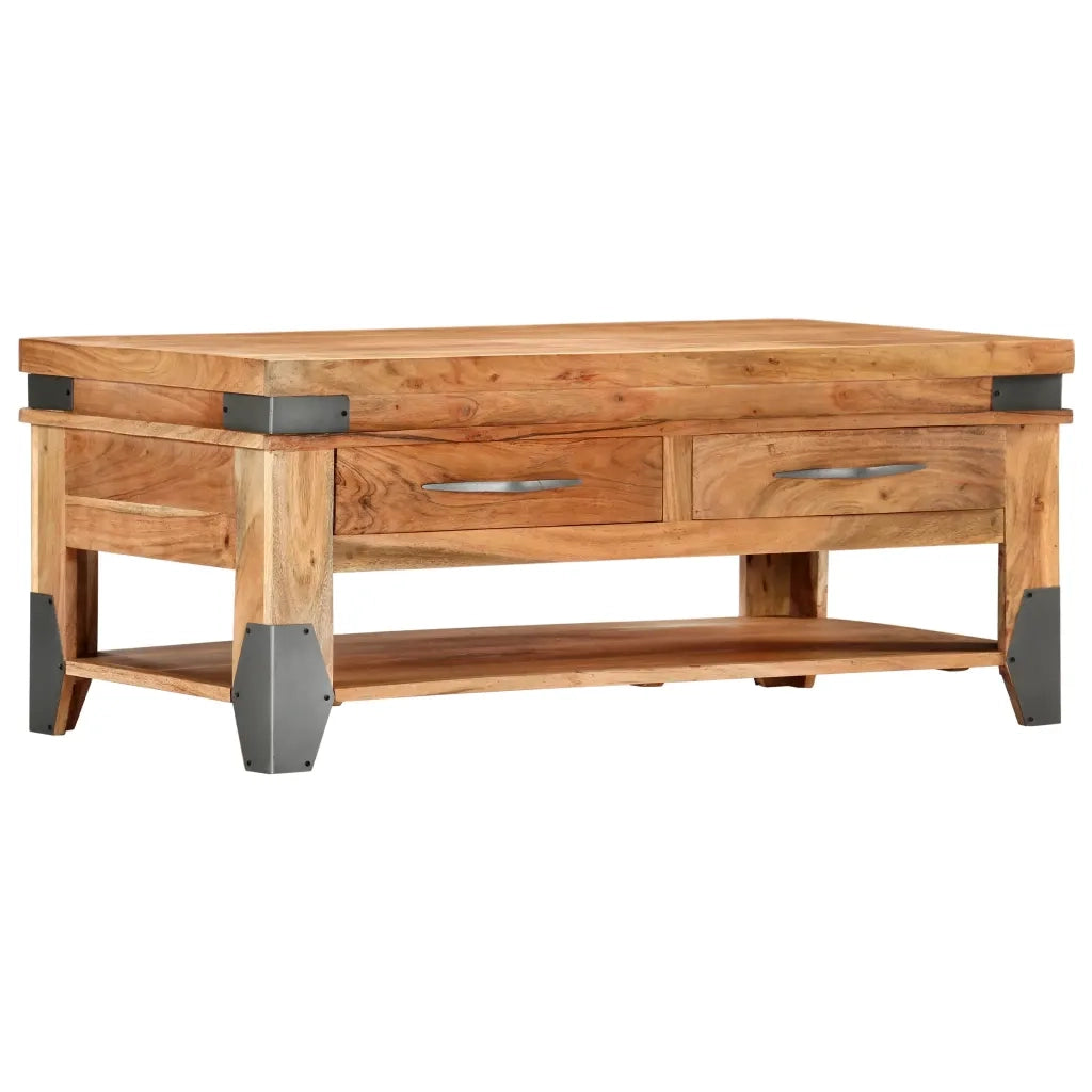 Tavolino da CaffÃ¨ 110x52x45 cm in Legno Massello di Acacia  cod mxl 76844