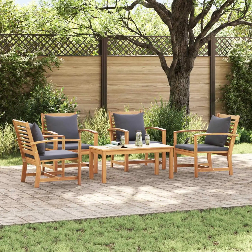 Set Divano da Giardino 5 pcs Naturale Legno di teak solido 3356863