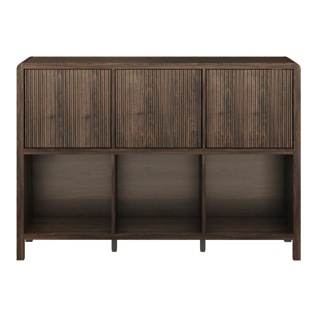 Cassettiera pratico mobile contenitore per ingresso soggiorno camera da letto 76,5 x 110 x 30 cm MDF effetto noce 03_0009301