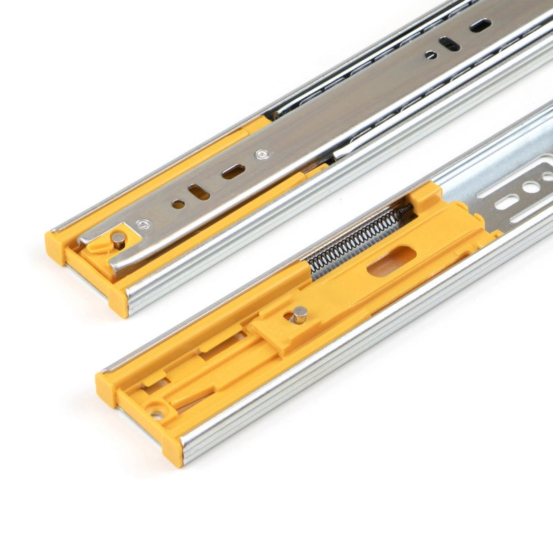 Set di guide a sfere per cassetti con estrazione totale e chiusura soft, altezza 45 mm, lunghezza 450 mm, Acciaio, Zin..