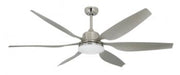Vam Ventilatore da soffitto a risparmio energetico Eco-LED 167 cm nichel sabbiato con luce a LED