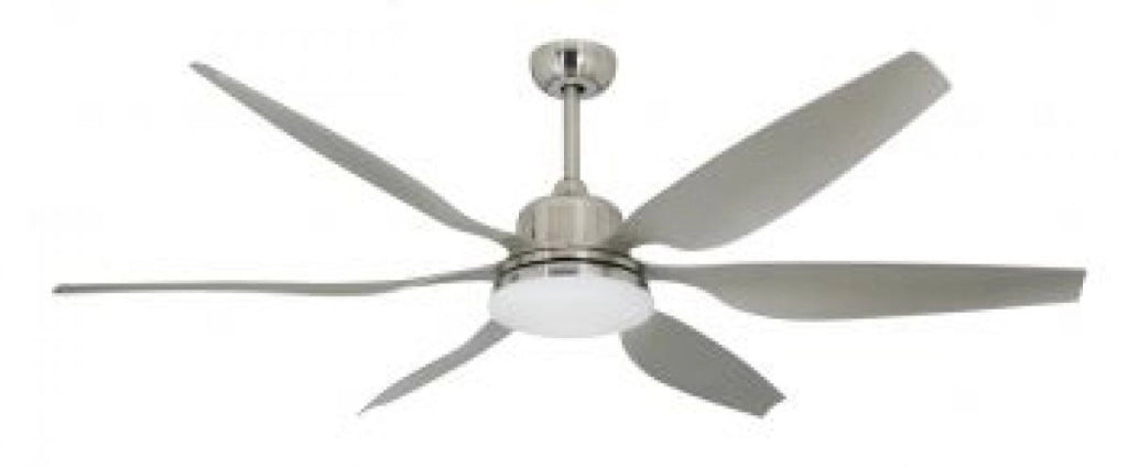 Vam Ventilatore da soffitto a risparmio energetico Eco-LED 167 cm nichel sabbiato con luce a LED