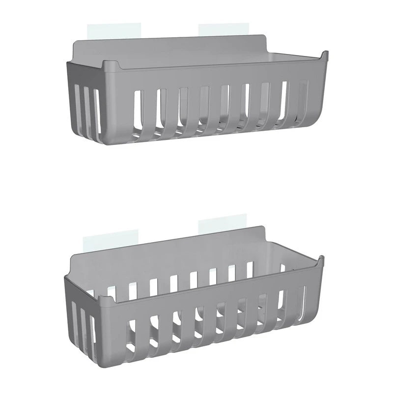 Coppia cestini doccia in termoplastica grigio incollaggio – Serie Jolly