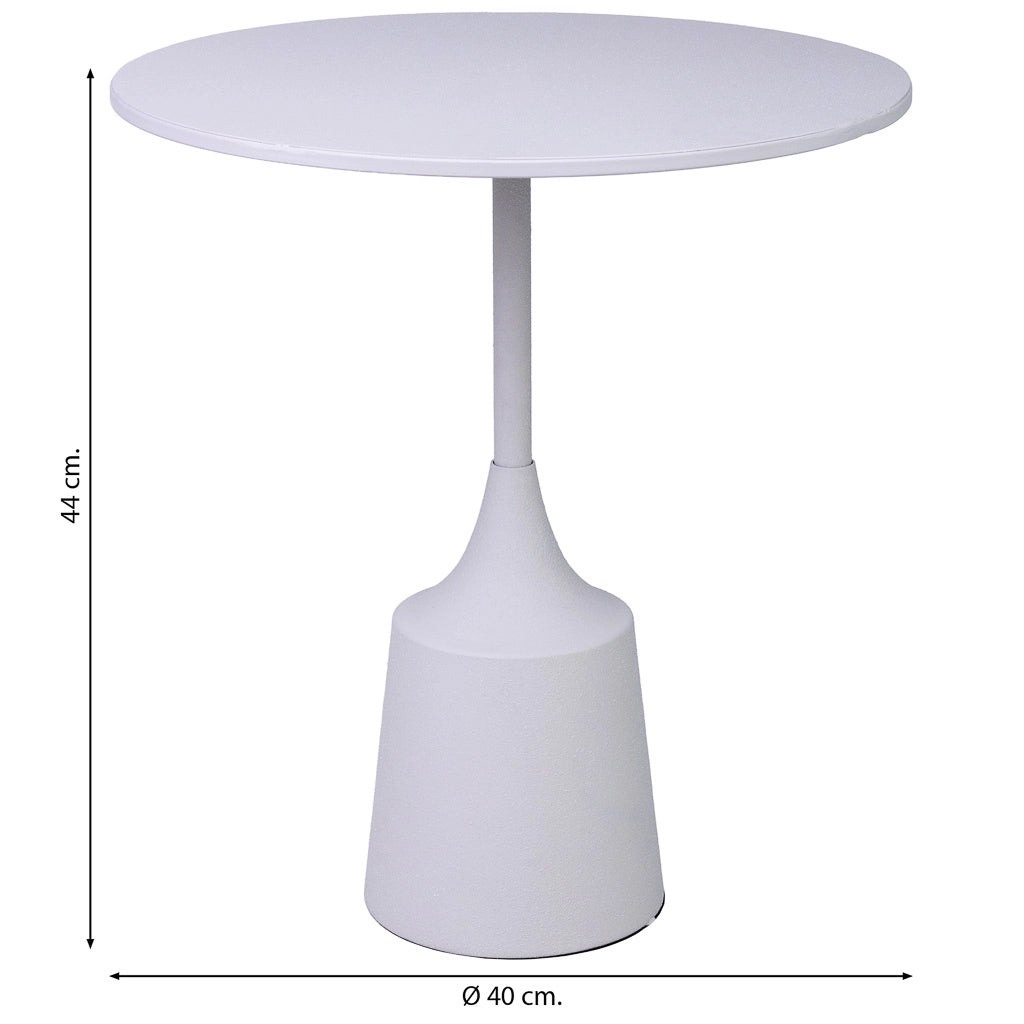 Tavolino in metallo bianco 40x40x44h cm