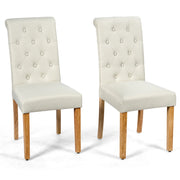 Set di 2 sedie da pranzo 43 x 61 x 100 cm comode ed eleganti in lino beige 20_0011783