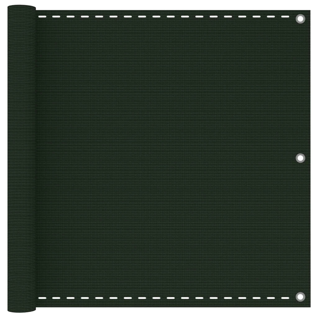 Paravento per balcone protezione privacy schermo privacy 90 x 600 cm HDPE verde scuro 02_0010451