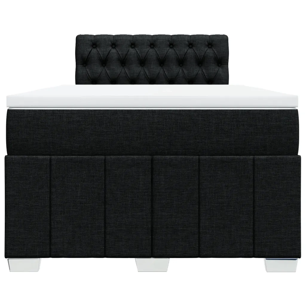 Giroletto a Molle con Materasso Nero 120x190 cm in Tessuto