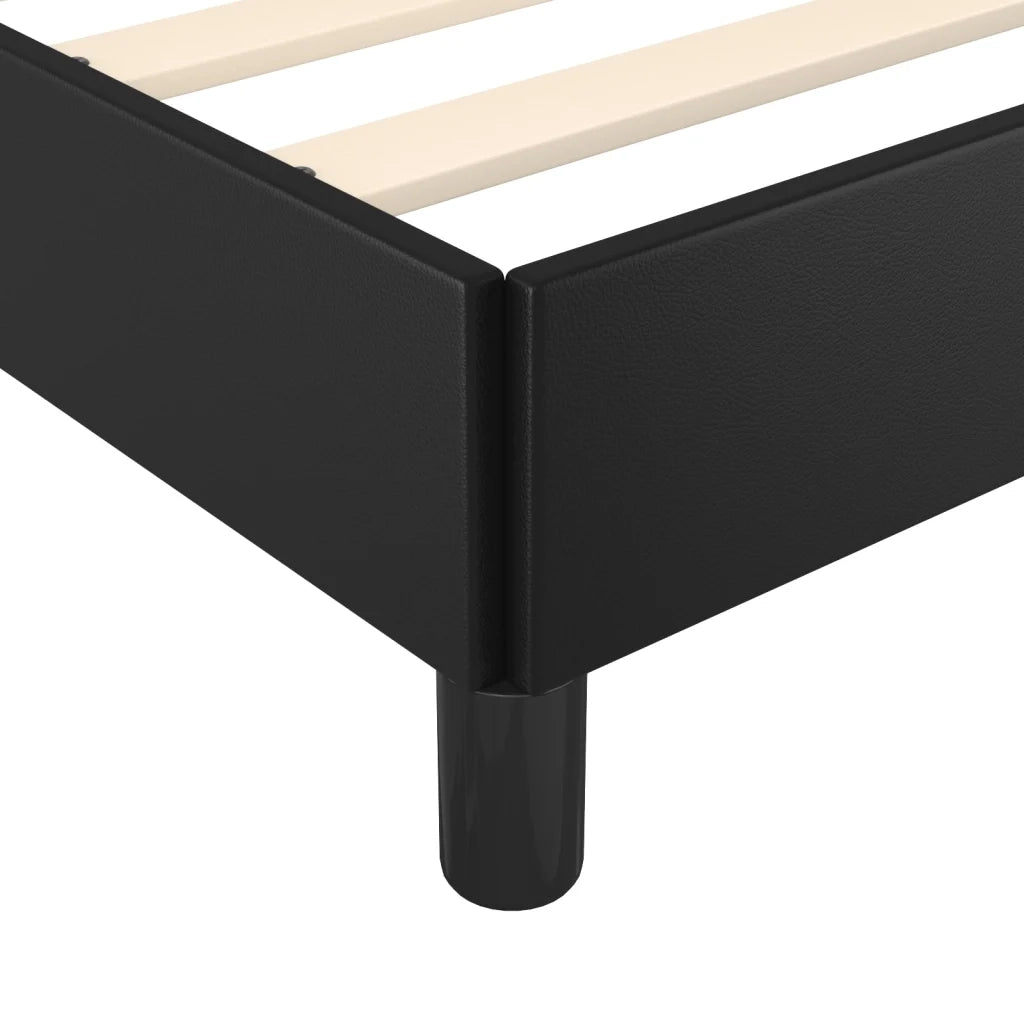 Giroletto con Testiera-Struttura Letto con testiera Nero 100x200 cm in Similpelle 489455