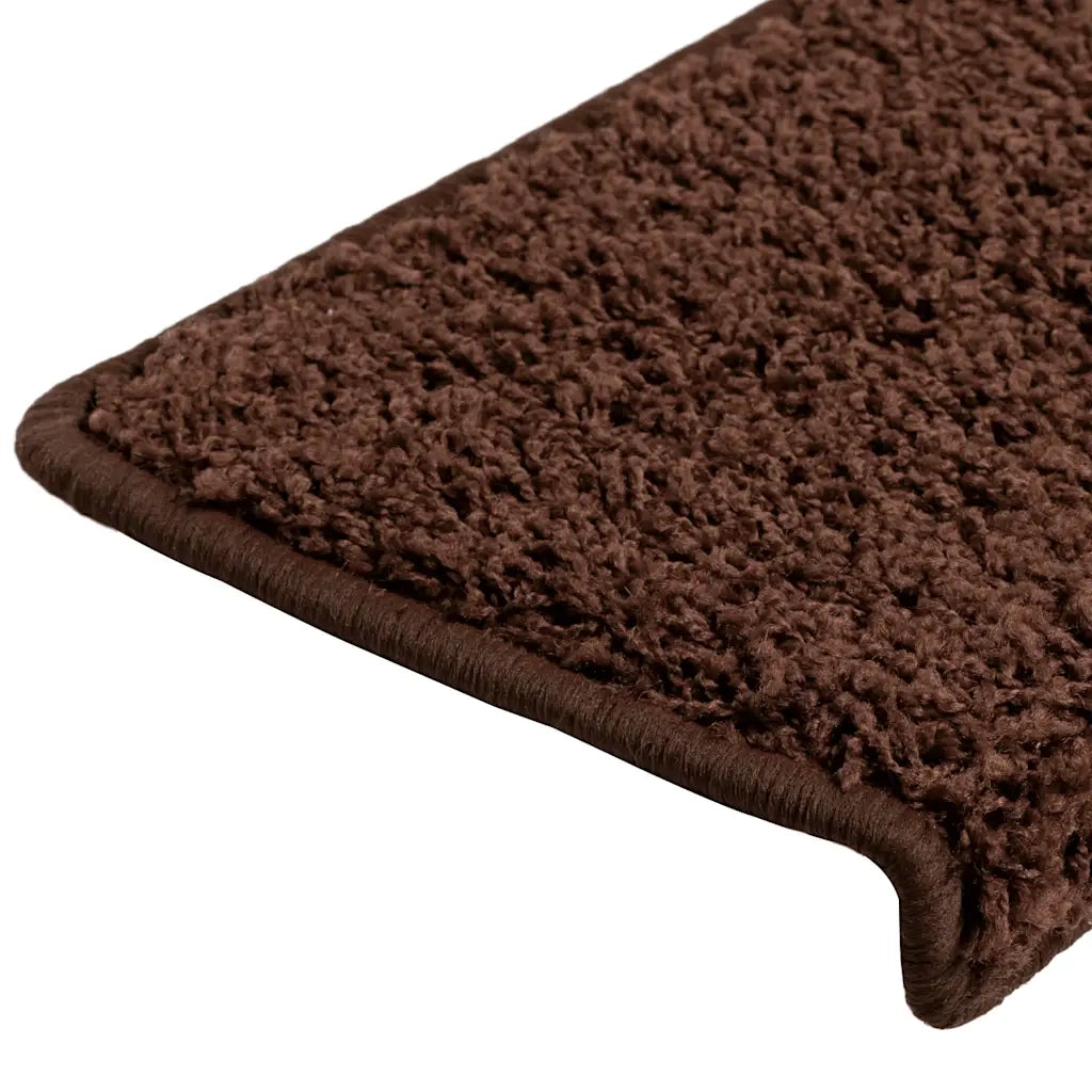 Tappetini per scale 30 pz 65x21x4 cm Marrone Bordo rettangolare 3365828