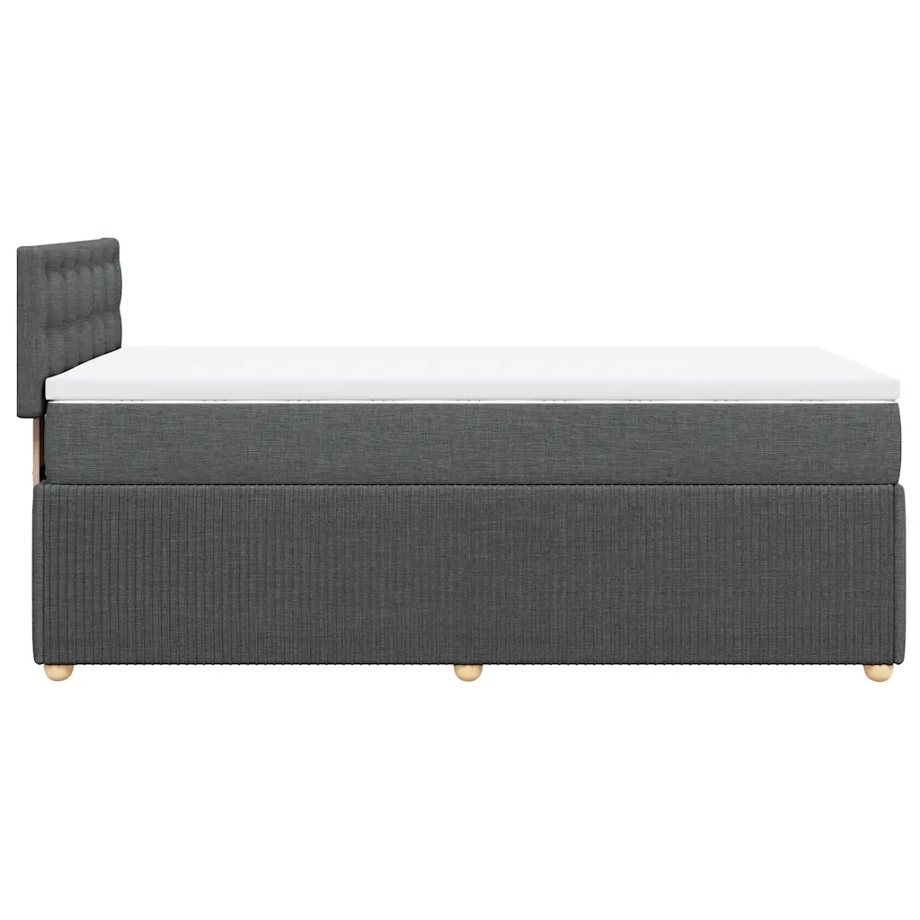 Giroletto a Molle con Materasso Grigio Scuro 100x200 cm Tessuto