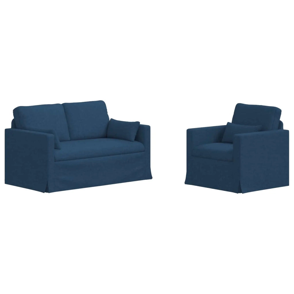 Set di divani 2 pcs Blu 139 x 78 x 80 cm Tessuto