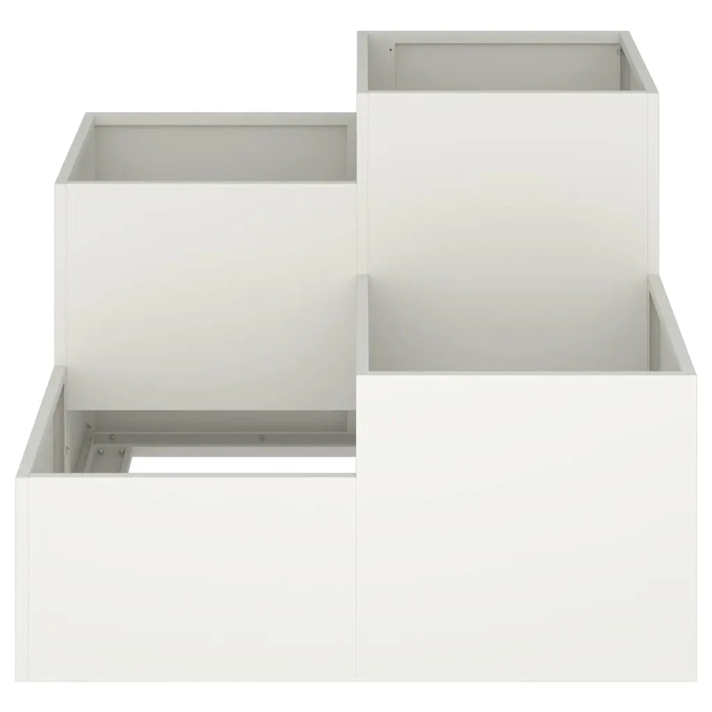 Fioriere | Cassetta per fiori | Vaso da giardino Bianco 100 x 100 x 60 cm Acciaio