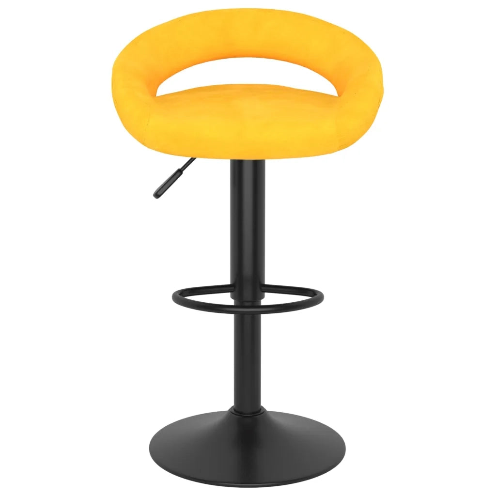 vidaXL Sgabelli da Bar 2 pz Giallo Senape in Velluto