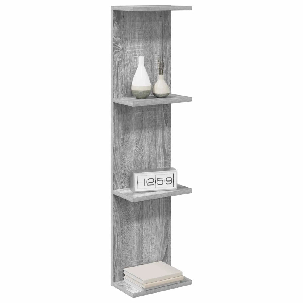 Scaffale da parete 2 pz Sonoma grigio 25 x 15 x 100 cm 8012391