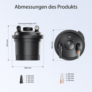 CPF-280 Filtro a pressione con UVC 11 W e chiarificatore per laghetti fino a 8.000l d’acqua