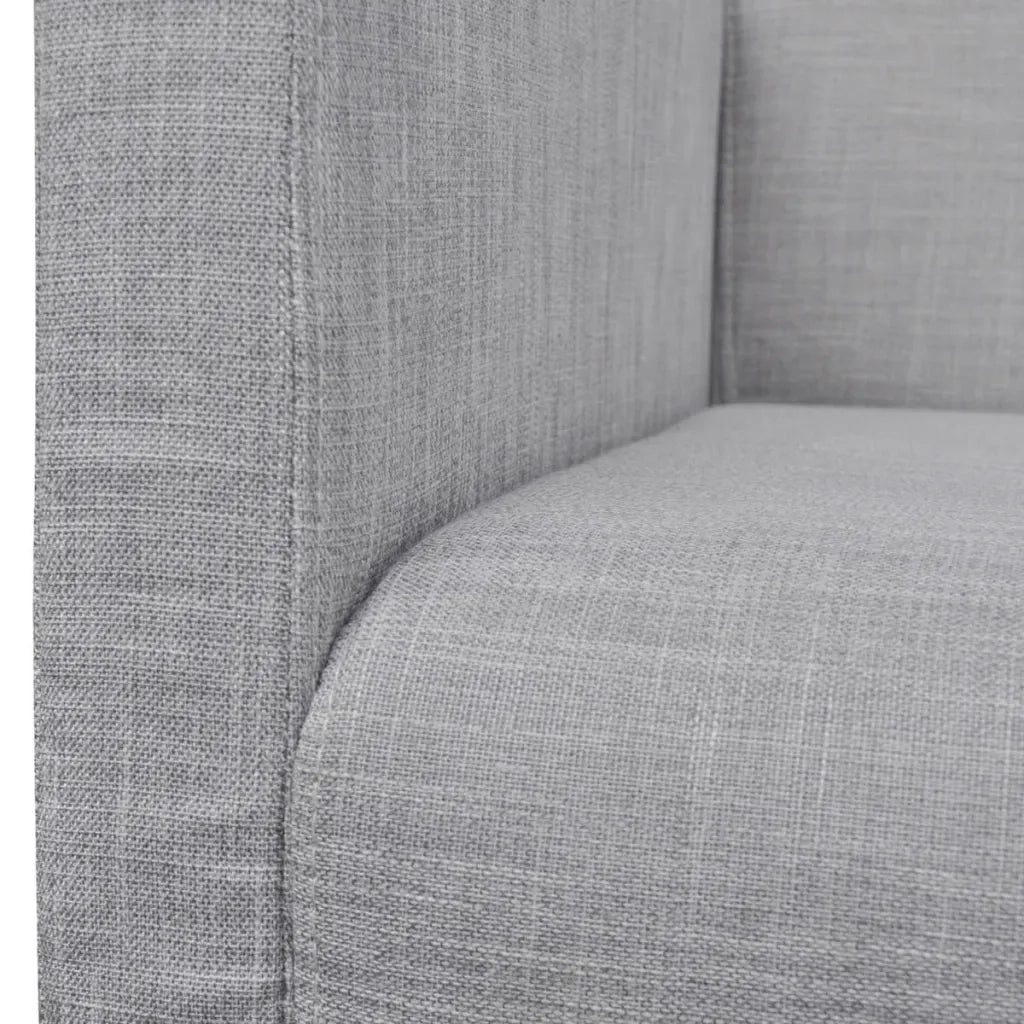 Panca con Cuscino Imbottito Tessuto Legno Hevea Grigio Chiaro CFW2084426