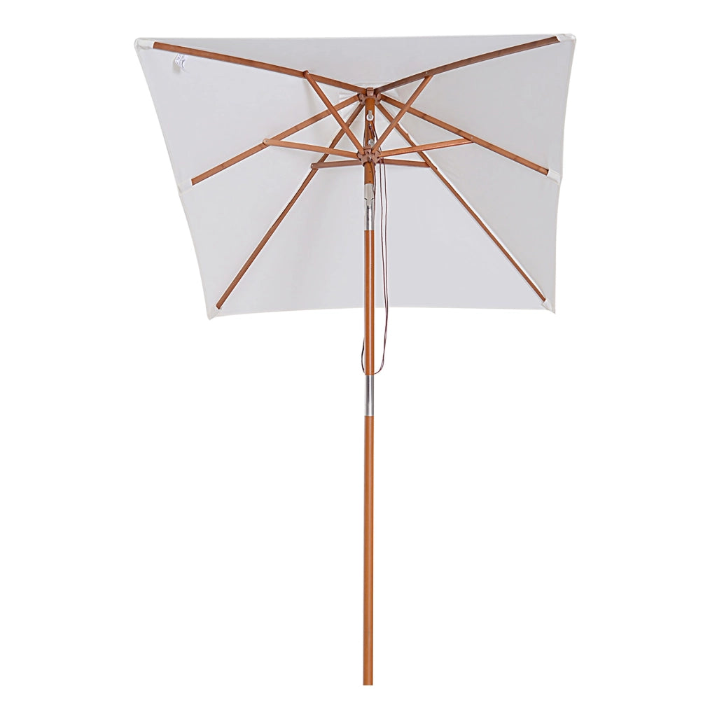 EasyComfort Ombrellone da Giardino Inclinabile 2x1.5m a 6 Stecche con Palo in Legno di Abete e Corda, Beige