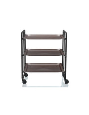 Carrello da cucina pieghevole nero con ruote BAUHAUS 3 ripiani