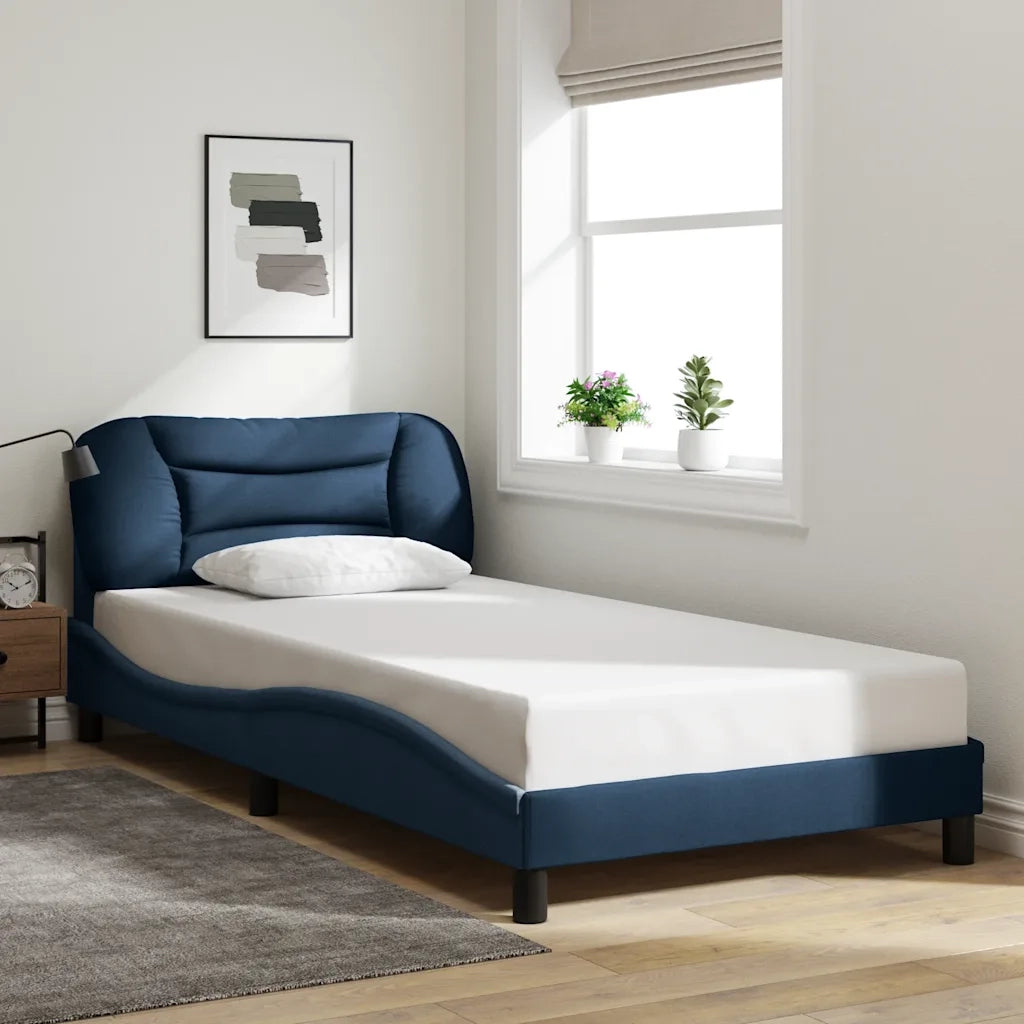 Giroletto senza Materasso-Struttura Letto Hvar Blu 100x200 cm in Tessuto