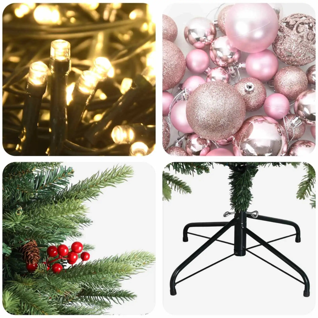 Albero di Natale artificiale con palline 210 cm 300 LED 3466676