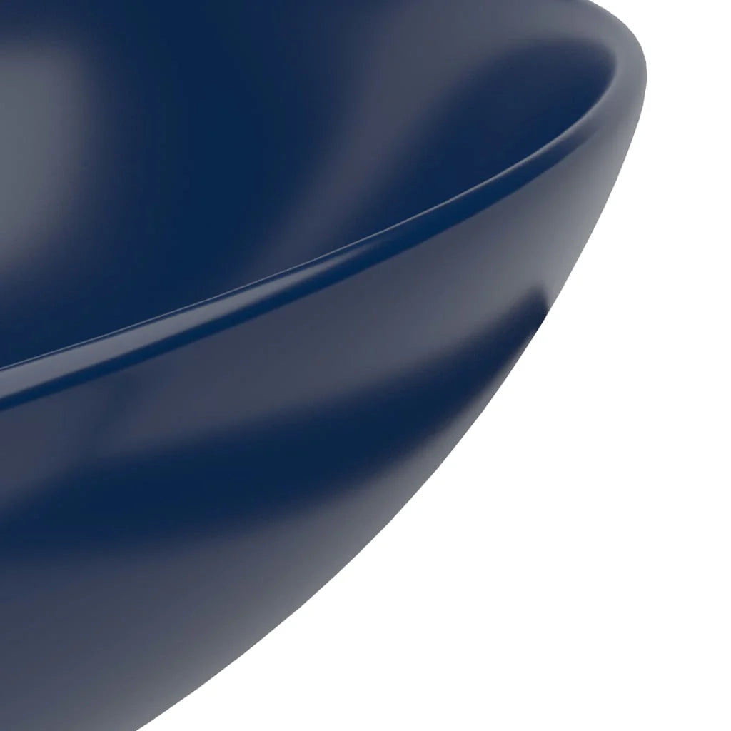Lavandino rotondo per bagno lavabo da appoggio lavabo per WC lavello da cucina lavabo per sala trucco arredamento per la casa 28 cm ceramica blu scuro 02_0002721