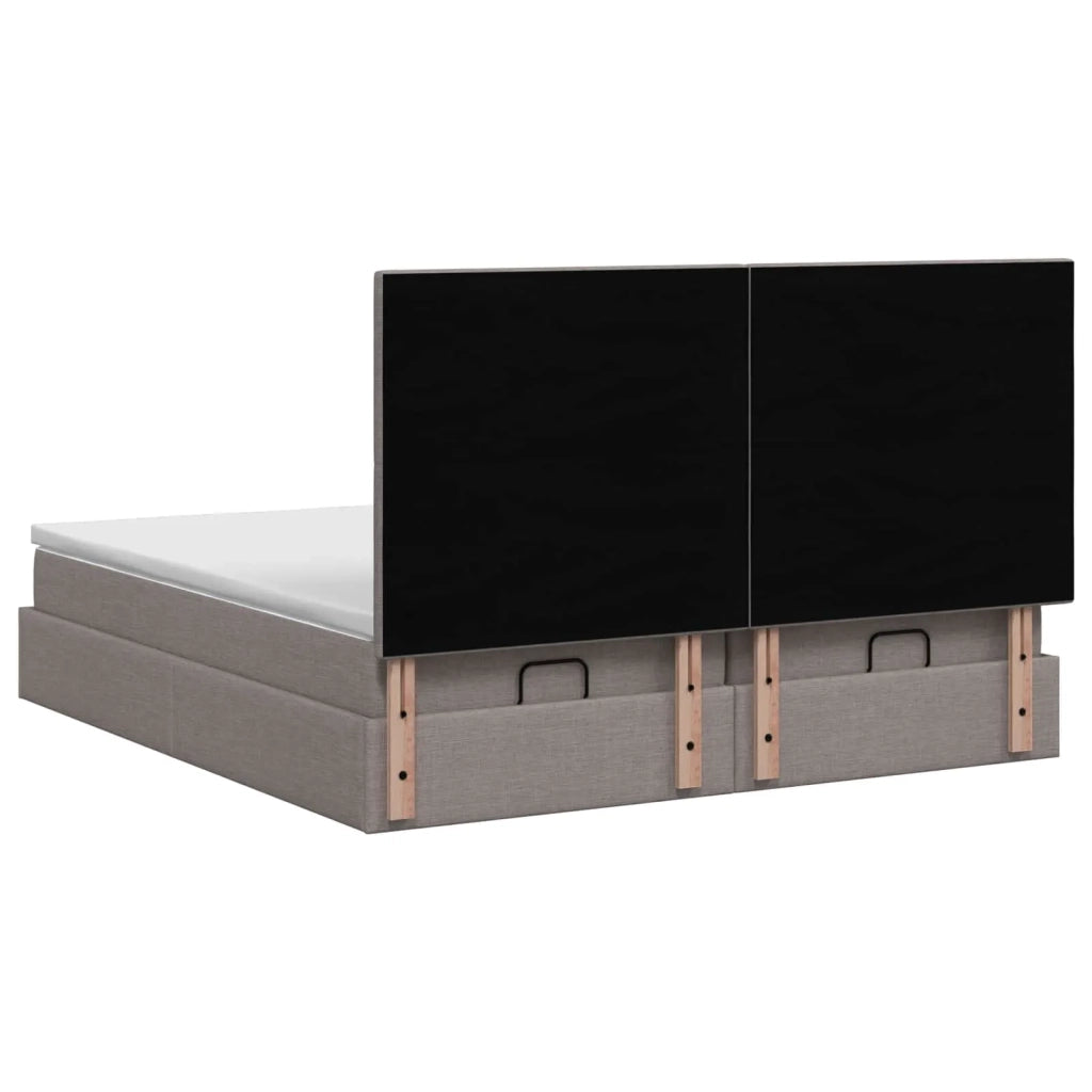 Letto Ottomano con Materasso e LED Tortora 160 x 200 cm Tessuto 3458455