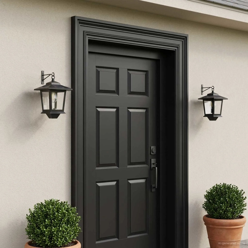 Lampada da Muro with LED Bulb 2 pz Nero 19 x 14 x 25 cm 42042689