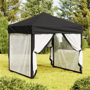 Tenda per Feste Pieghevole con Pareti Laterali-Tenda Gazebo Nero 2x2 m 734482