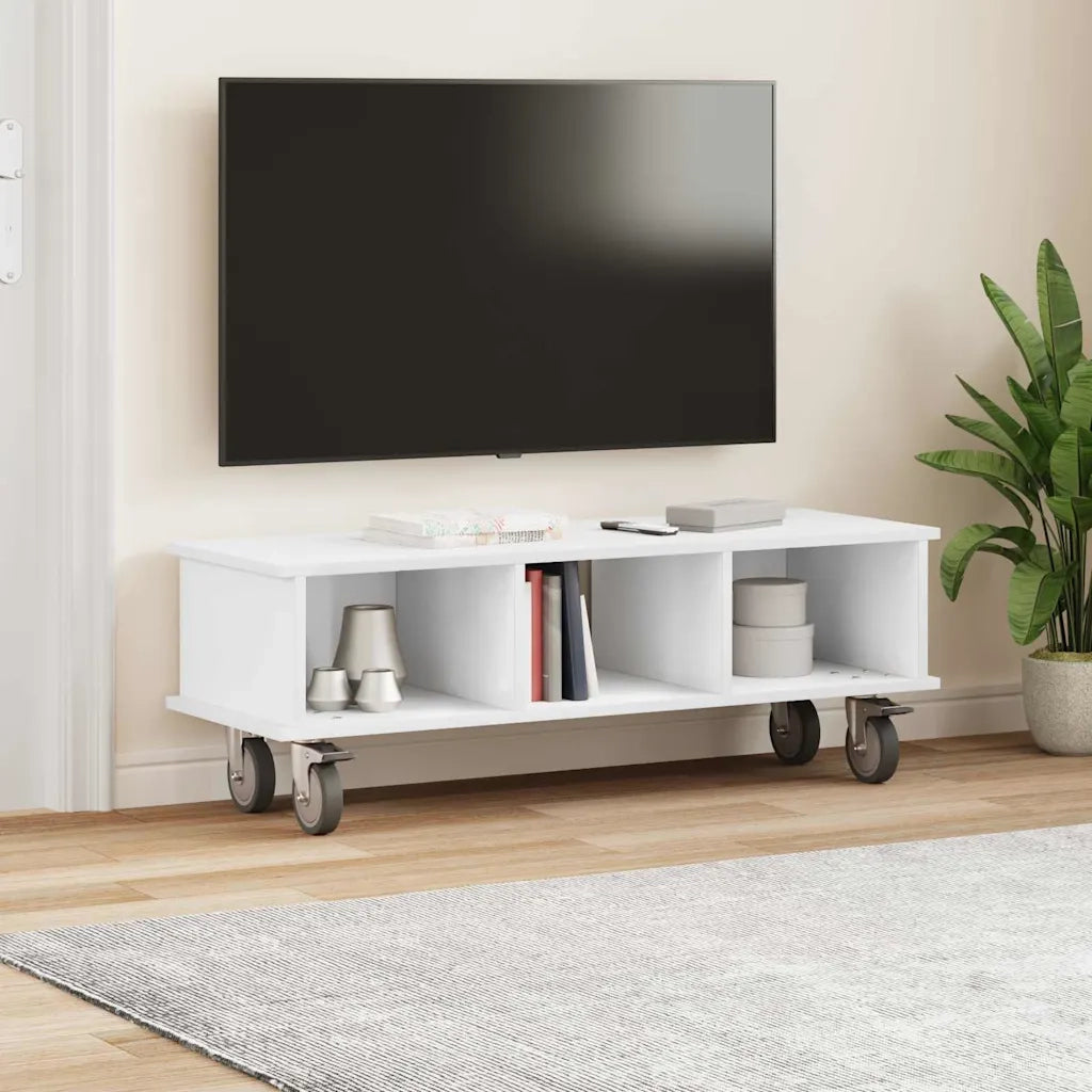 Supporto TV-Credenza per TV-Mobile TV Bianco 100 x 35 x 35 cm Legno multistrato