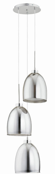 Lampadario Alfa Ronda 3 luci E27 cromo grafite vetro
