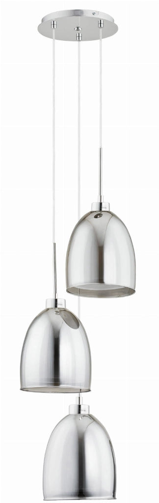 Lampadario Alfa Ronda 3 luci E27 cromo grafite vetro