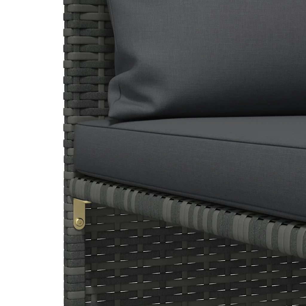 Divano da Giardino a 2 Posti con Cuscini in Polyrattan Grigio 313498