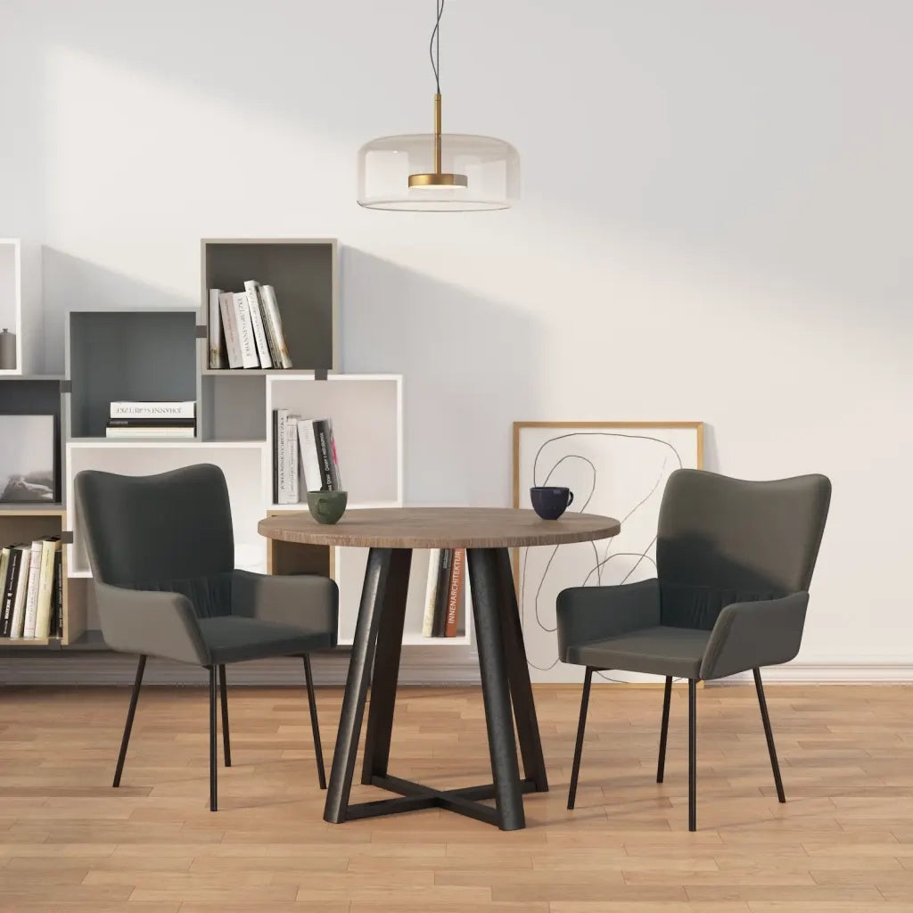 Sedie da Pranzo 2pz Grigio Scuro in Velluto 347661