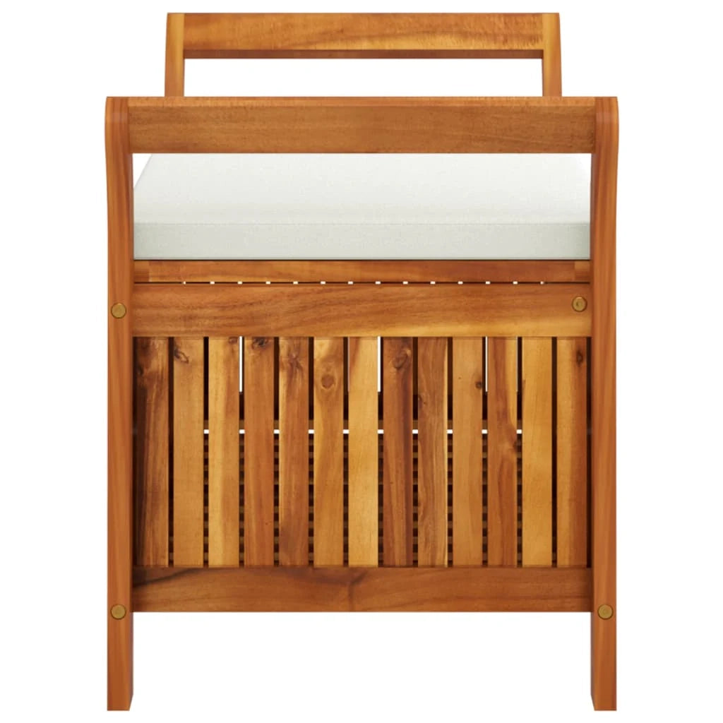 Panca da giardino mobili da esterno per patio contenitore da giardino con cuscino 91 cm legno di acacia 02_0011810