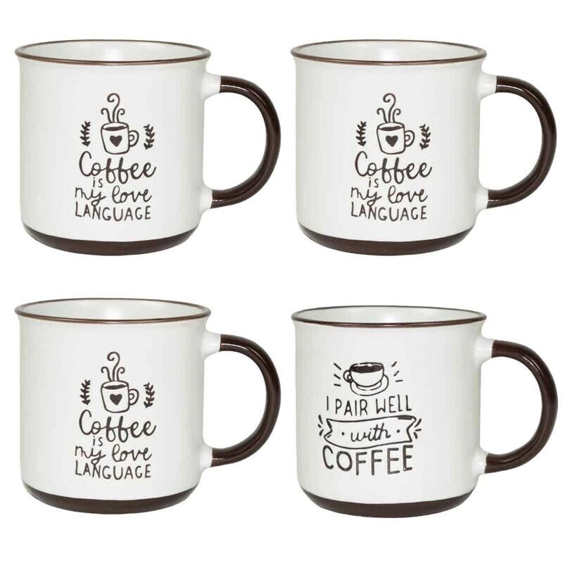 MAURY'S CLASS SET 4 TAZZE DA CAPPUCCINO CAPIENZA 430 CC IN DECORO ASSORTITO