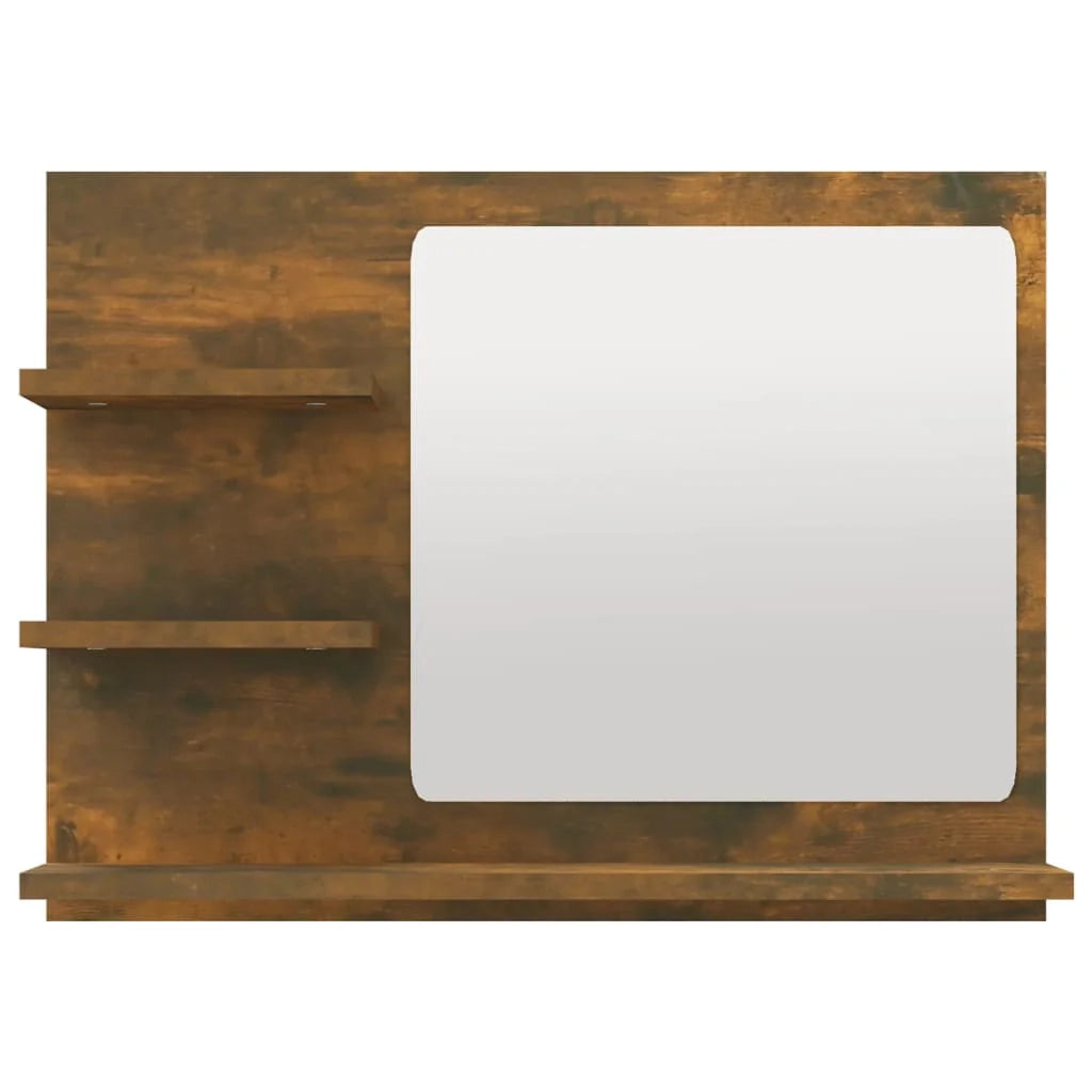 Specchio da bagno in rovere affumicato 60 x 10,5 x 45 cm legno ingegnerizzato 02_0006895
